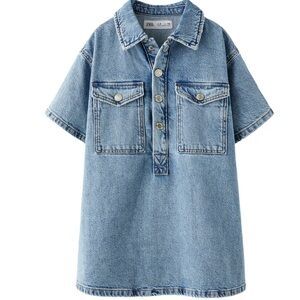 Zara Kids Light Blue Button-Up Shirt